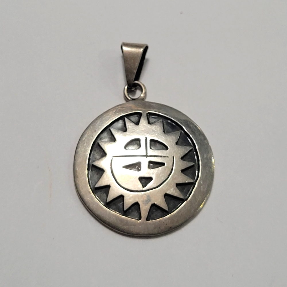 Vintage .925 Sterling Silver Native Sun God  Mexico.